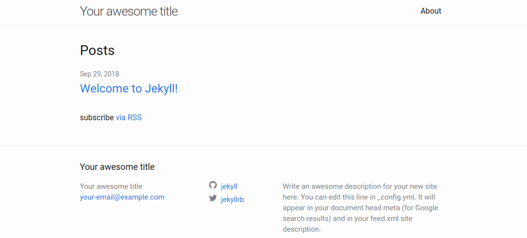 Default theme jekyll site